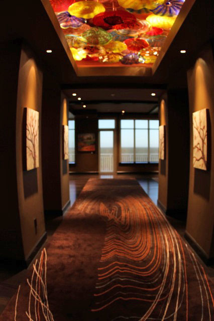 Four Seasons sculpted encaustic trees under Chihuly seaform ceiling in private Florida Sanctuary.