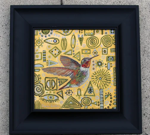 Tinsel hummingbird 8x8 - framed.jpg