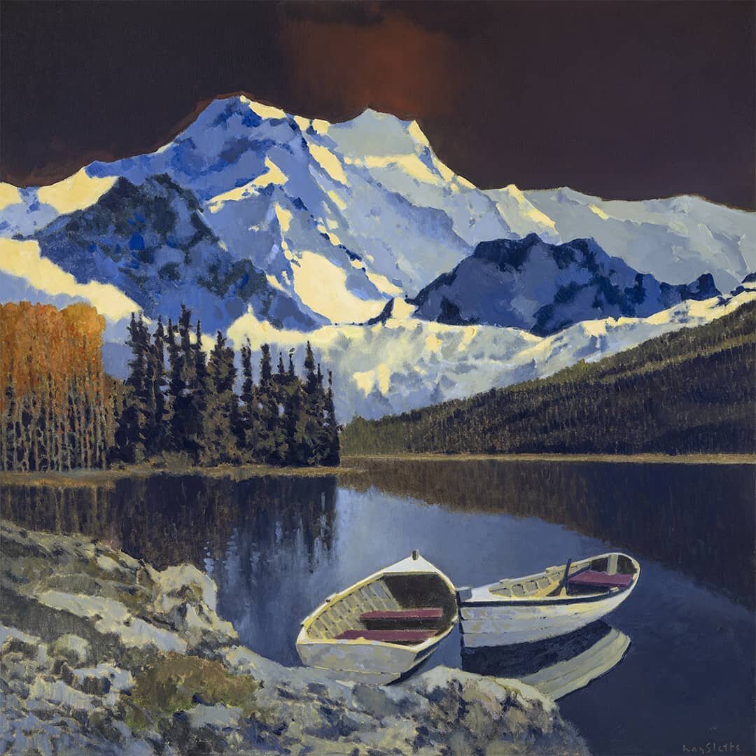 Dreams of Lake Crescent No. 2, 40x40 by Max Hayslette