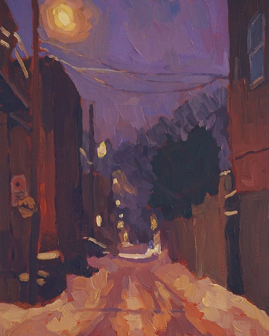 I hope it&rsquo;s getting green wherever you are! It&rsquo;s a warm Sunday here. 
Mile End Alley, 2021
6&rdquo;x8&rdquo; oil on gallery canvas
.
.
#montreal #montrealalley #mileend #montrealart #smallpaintings #canadianart #canadianartist