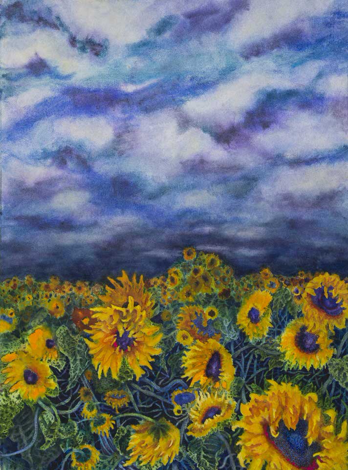 "Desire is Hunger, The Fire We Breathe" Flowers Are Burning Series Watercolor 30x22 ©Mary Kay Neumann $3500.00