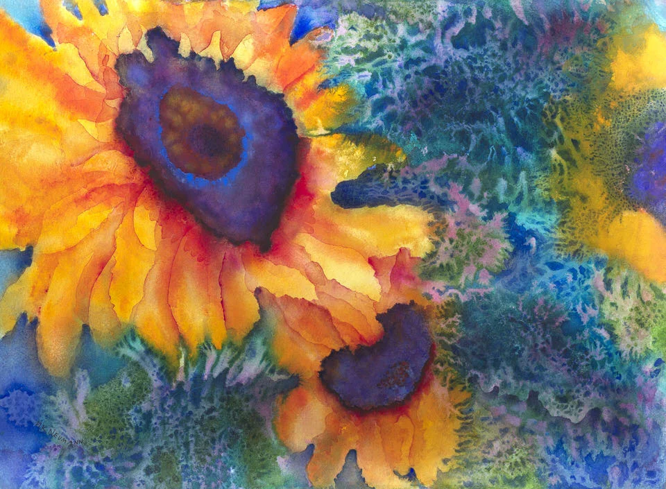 "A Caution to the Birds" Tidepools In Peril Series Watercolor 15x20 ©Mary Kay Neumann Private Collection, Milton, WI