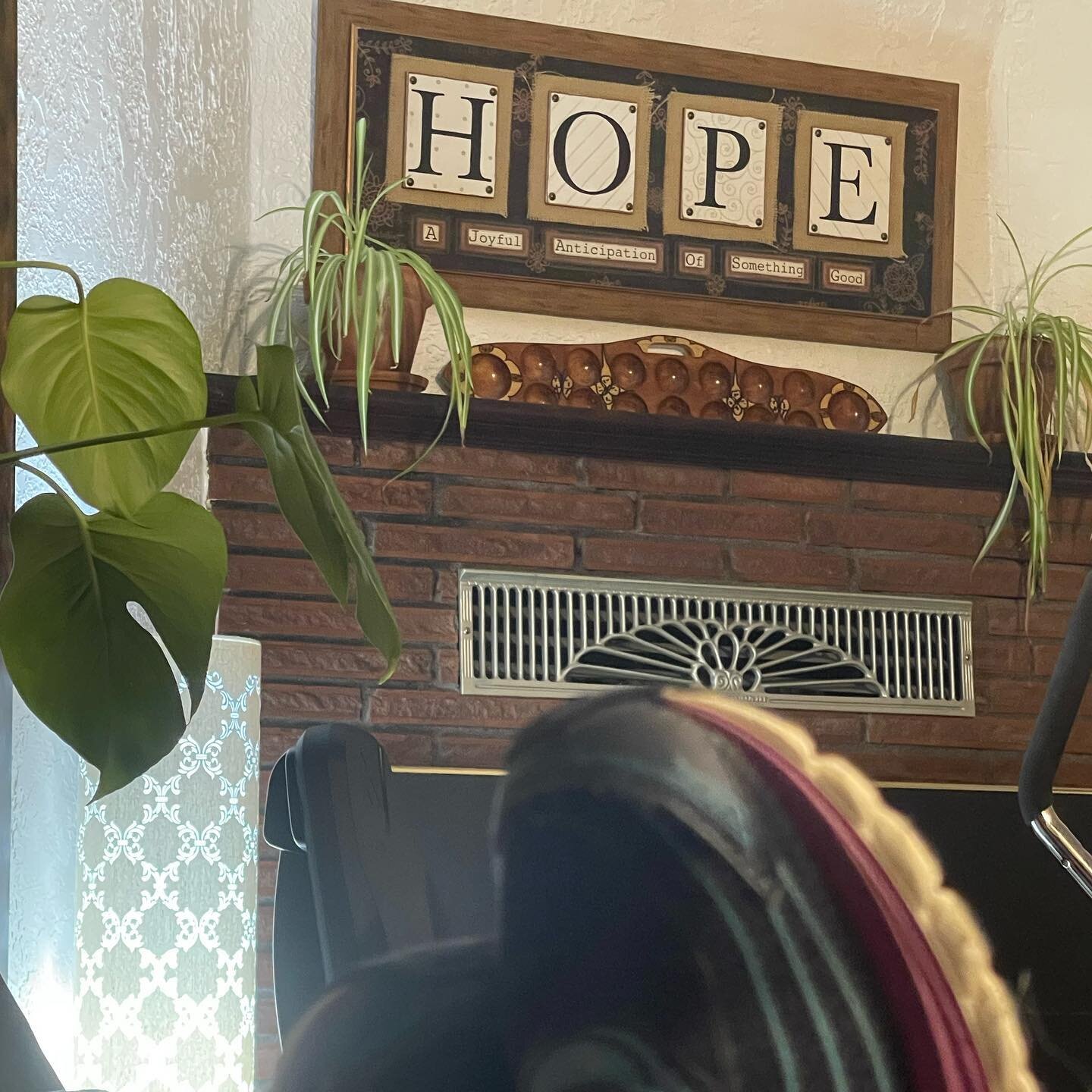 In overwhelming, end-of-the-road hopelessness, the Gift is HOPE. 🎁 

And yes, those are my shoes in the picture! I was just sitting with my feet up, thinking how deafening the sound of silence can be when I spotted hope on the wall. ❤️ How rich is t