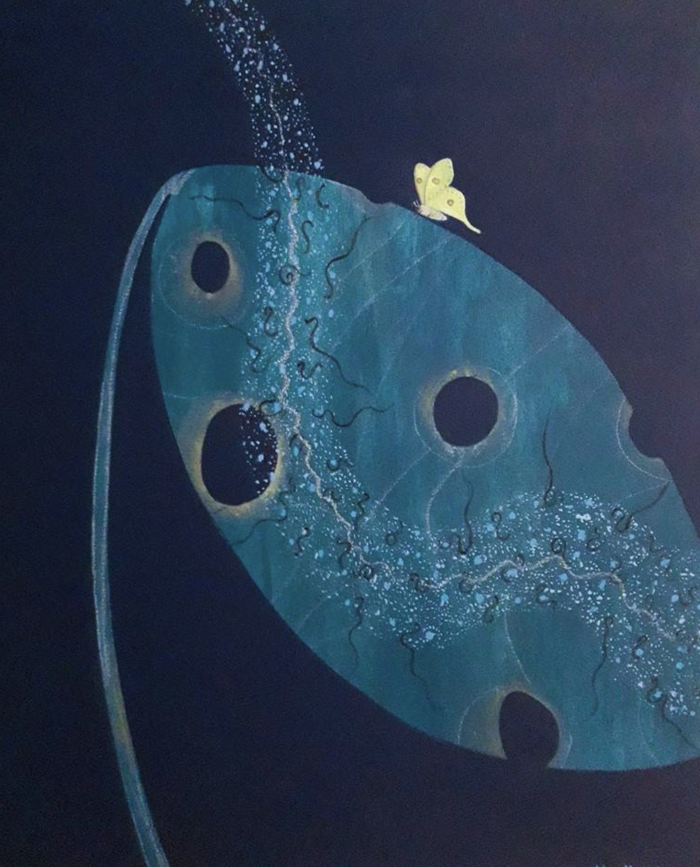 Luna Moth (2021) Oil paint on canvas. 50 x 60.6 cm