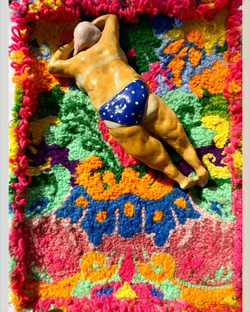 Sunkissed- clay , pigments and wool-  if you want to learn more about this artwork  join me  @counihangallery tomorrow for the opening of the Summer Show. Free event all welcome 🙏