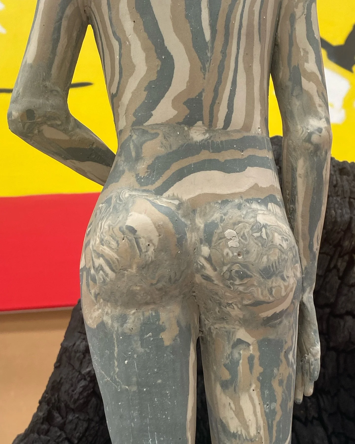 Coloured stoneware stripes for this  ceramic sculpture