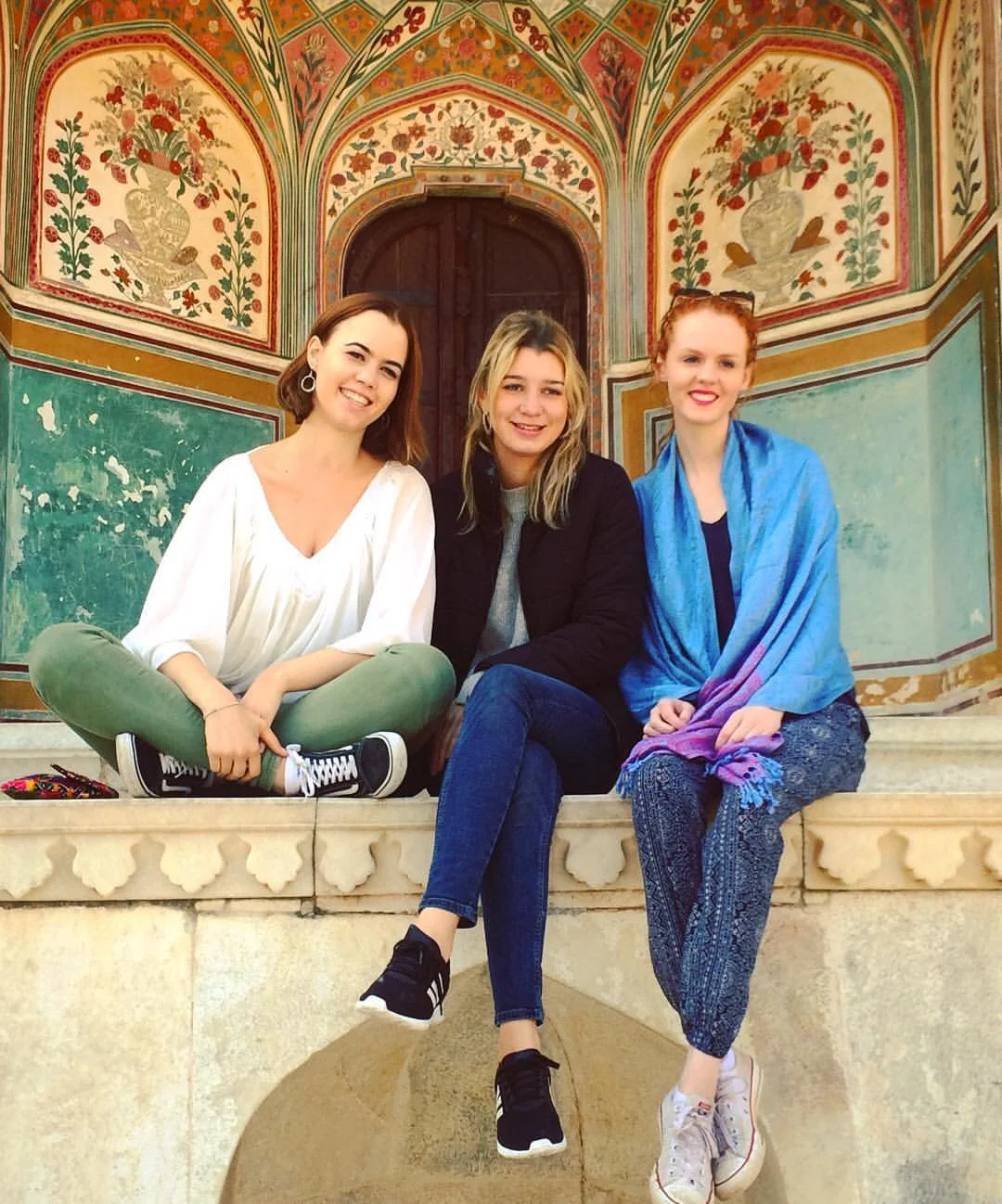 At Amber Fort, Alice, Charlotte and Maddie