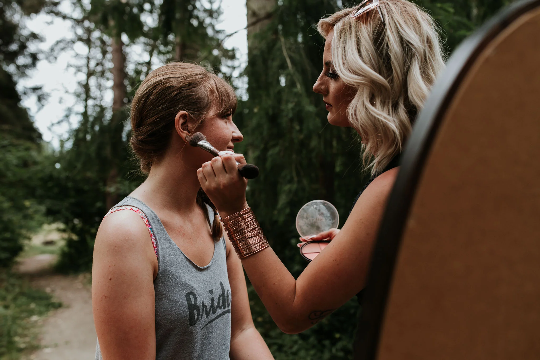 makeup artist applying makeup - getting ready details for Seattle a