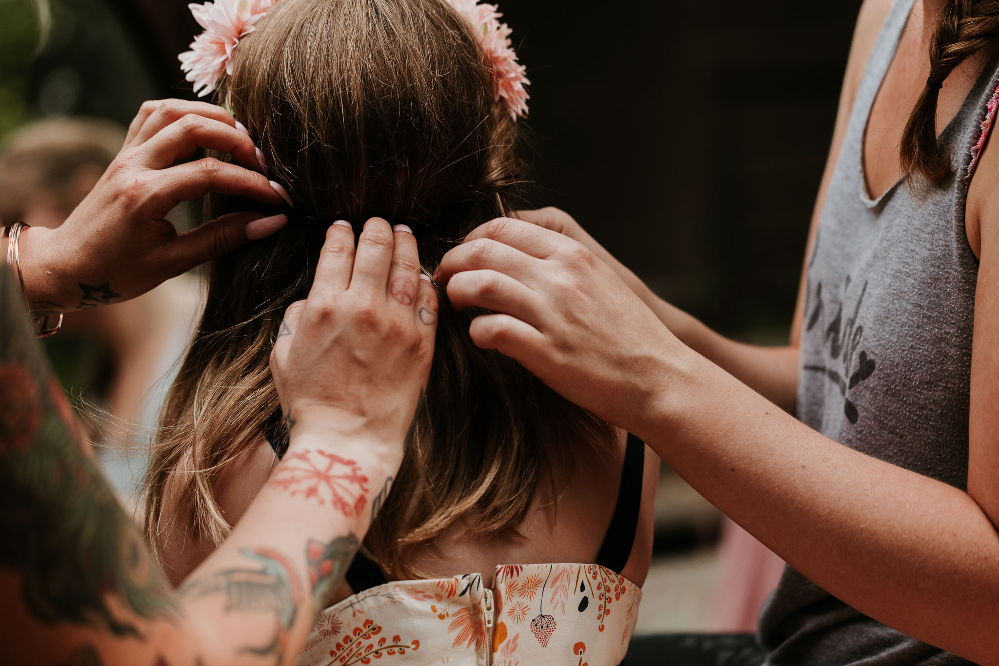 flower girl getting ready details documentary style wedding photography 