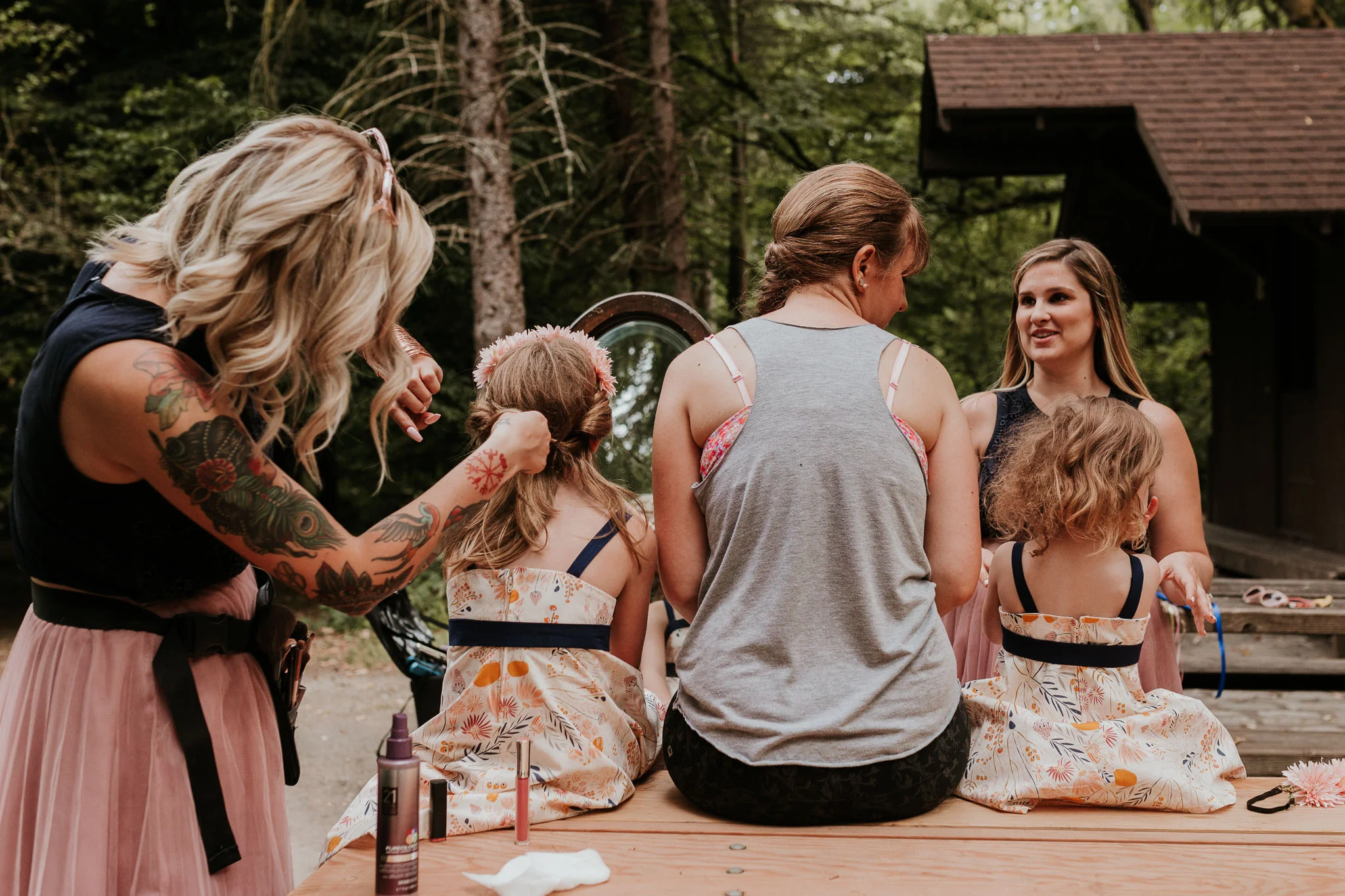 flower girl getting ready details documentary style wedding photography 