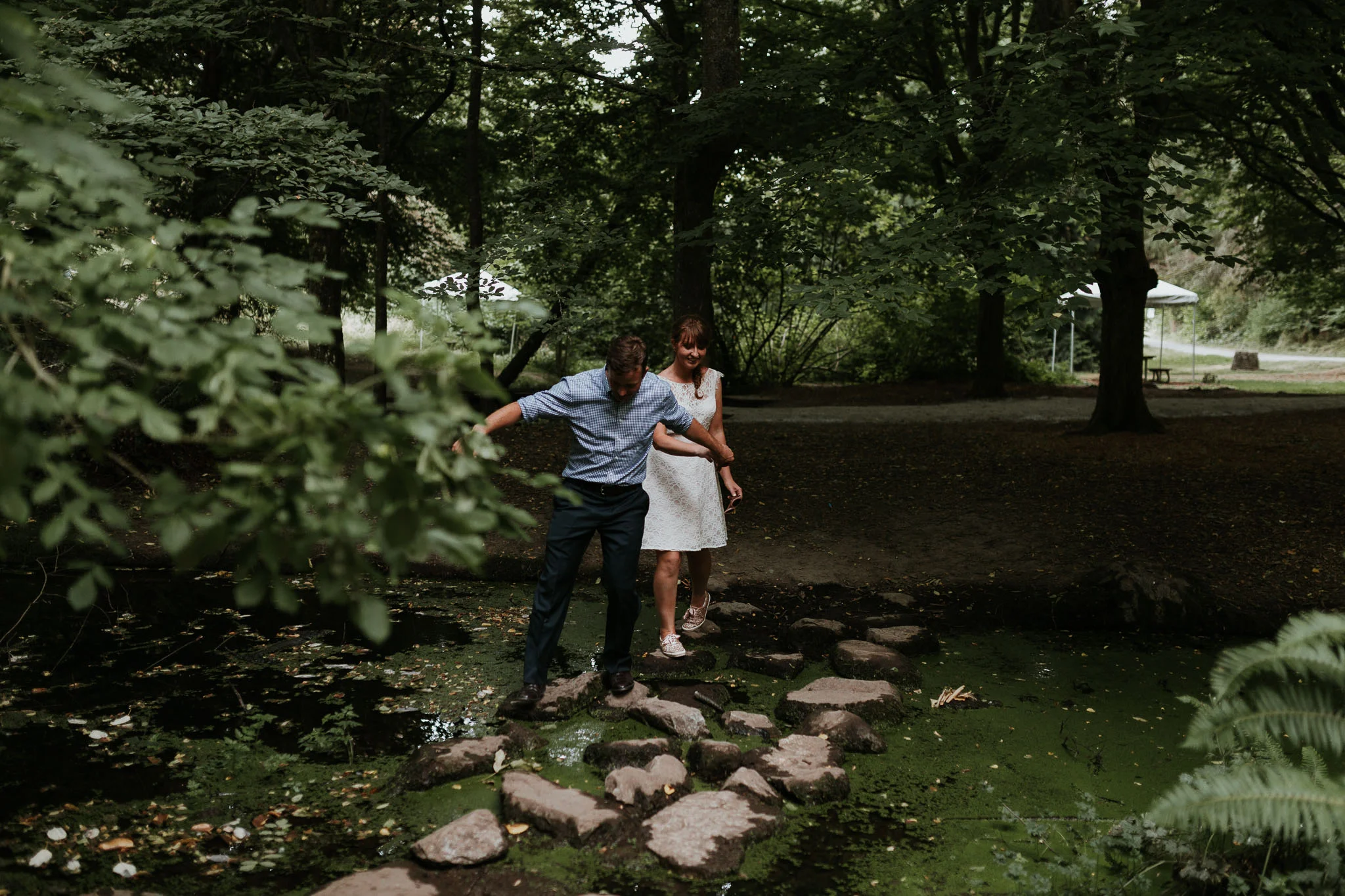 bride and groom formals at camp long 