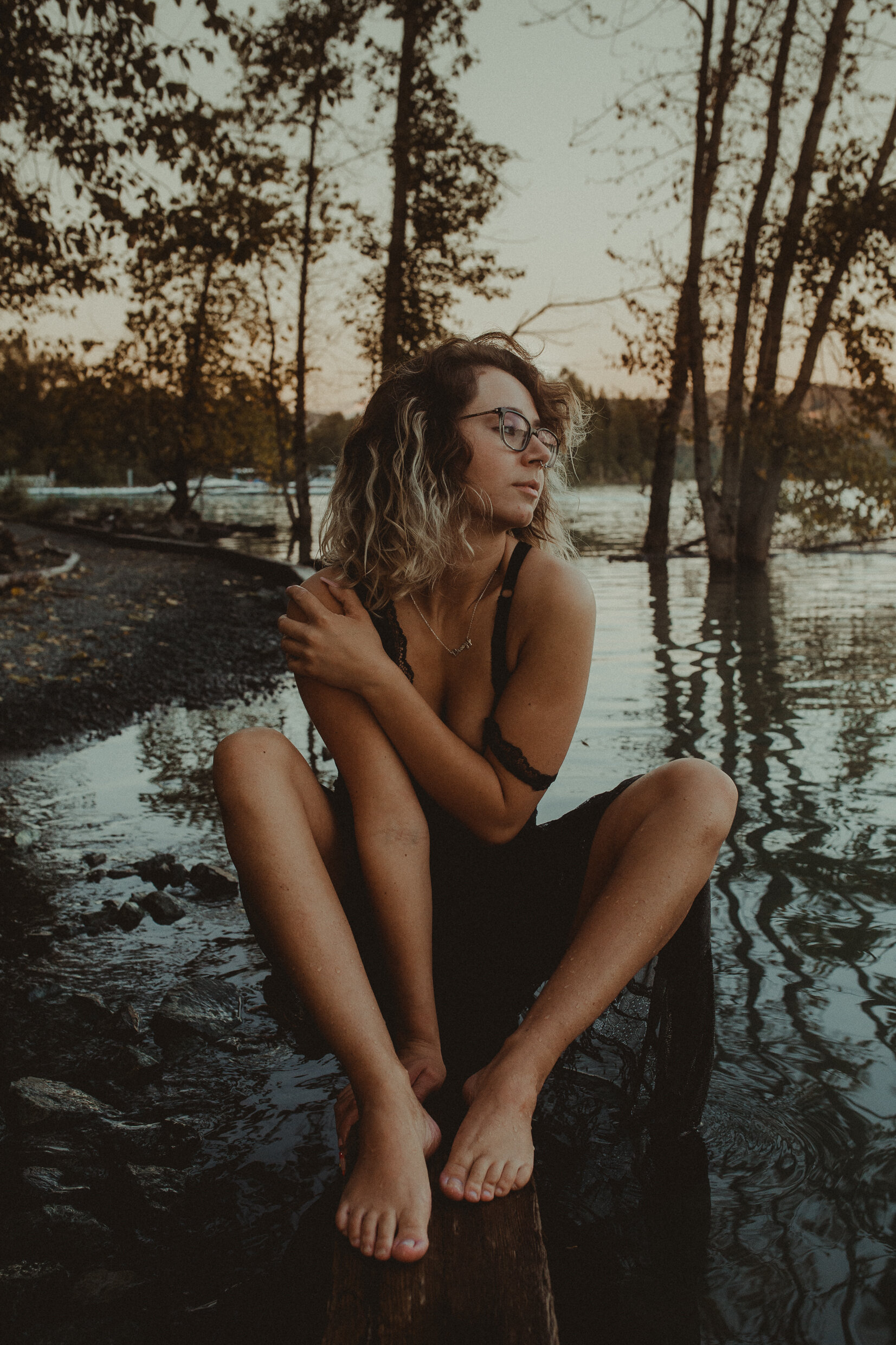 free people black dress boudoir at alder lake