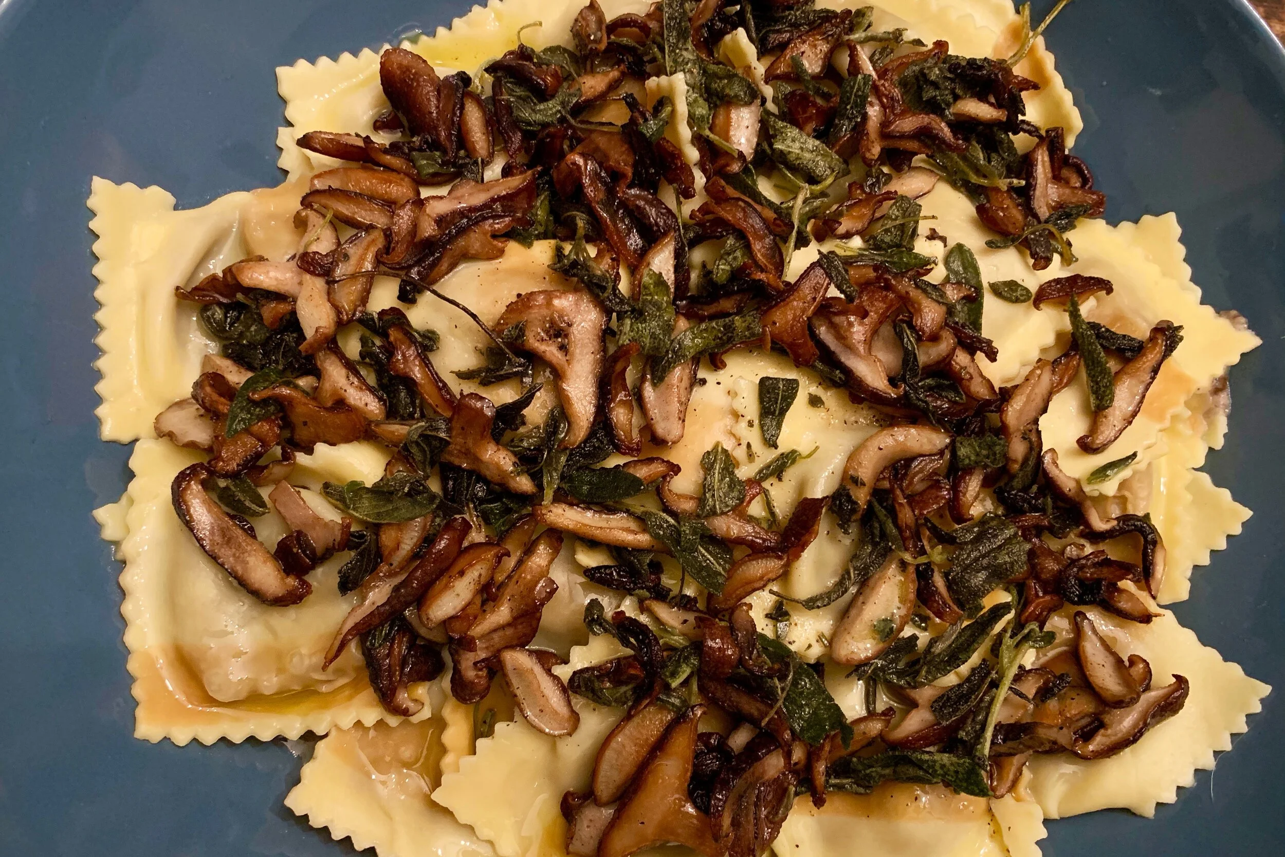 Ravioli with Mushroom &amp; Sage Sauce