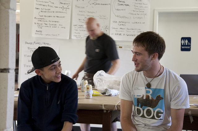 Jillian Soto, Rod Northcutt, and Gabe Amrheim at the original Charrette (photo by Sara Black)