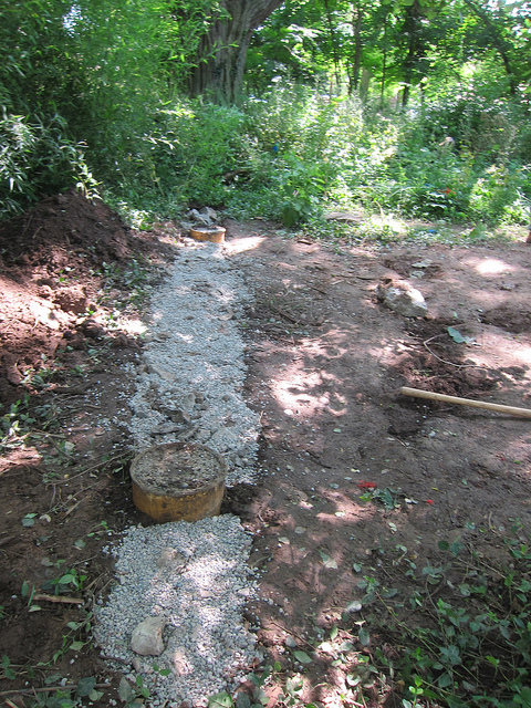 Pea-gravel formed the base (photo by Sara Black)