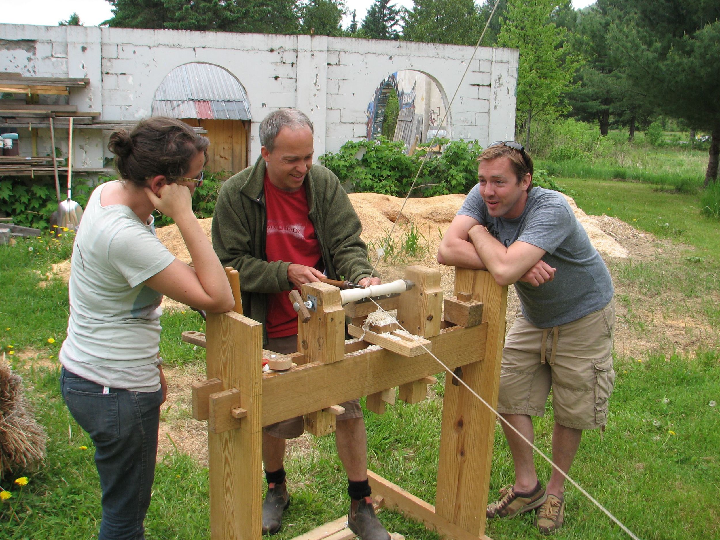Spring pole lathe, Yestermorrow 2012