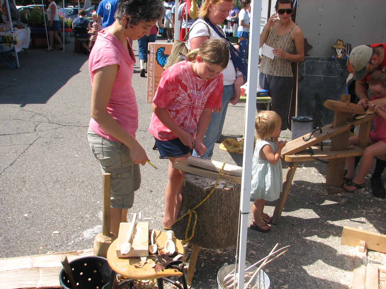 Christina Miller and Sean Yates guiding younger makers