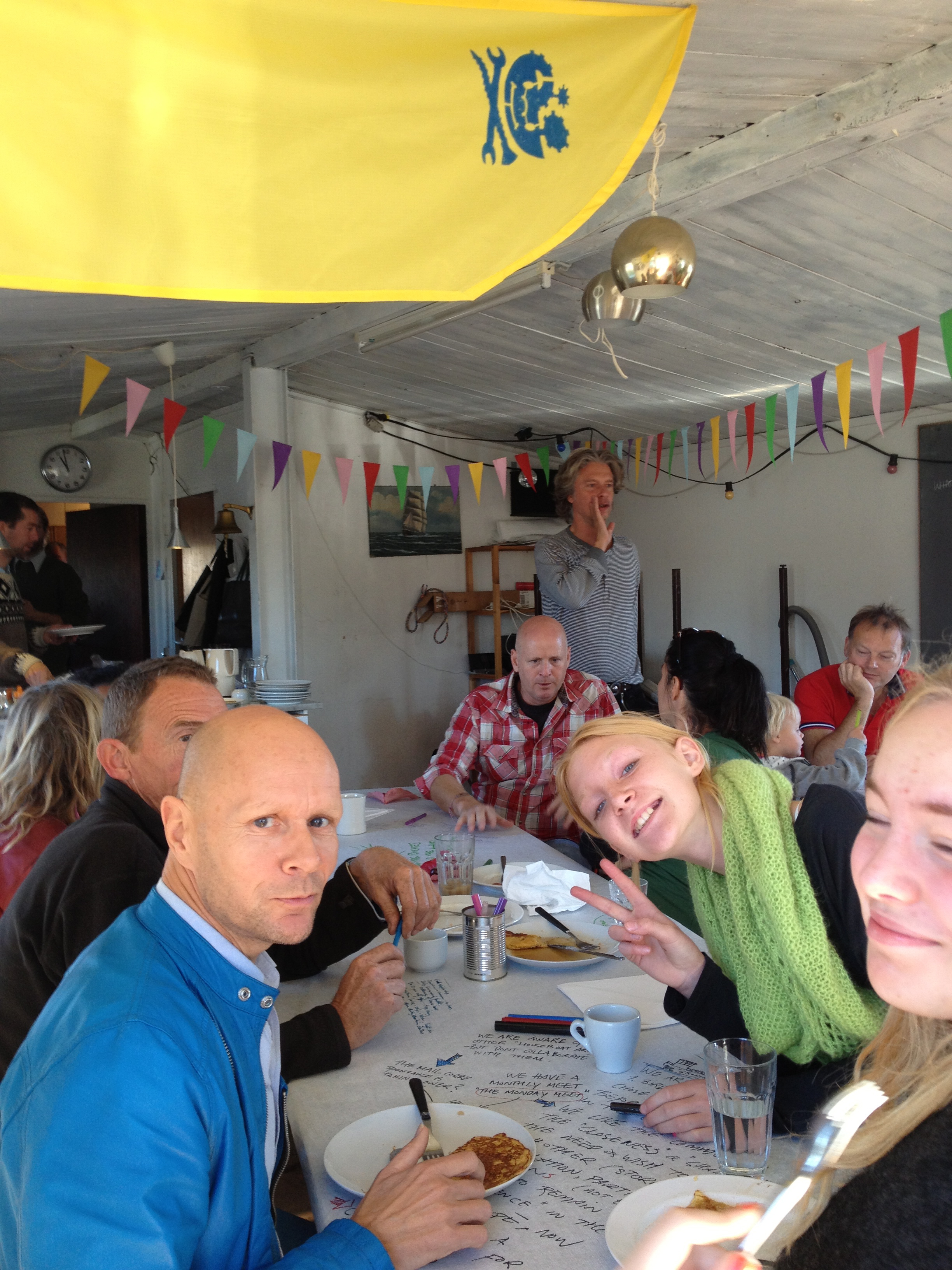 Skibboren pancake dialog, held on the community houseboat in Skibbroen, Copenhagen, Denmark