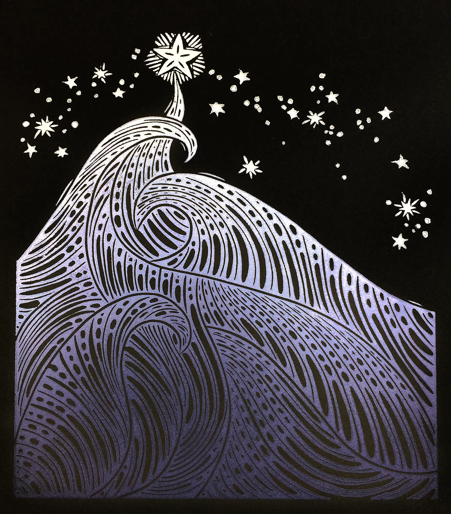 Jill Bergman Rise linocut