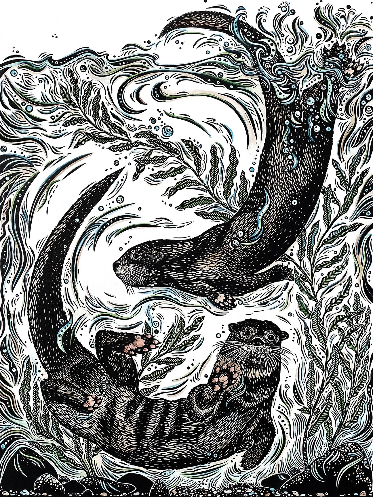 Bergman River Otters painted.jpg