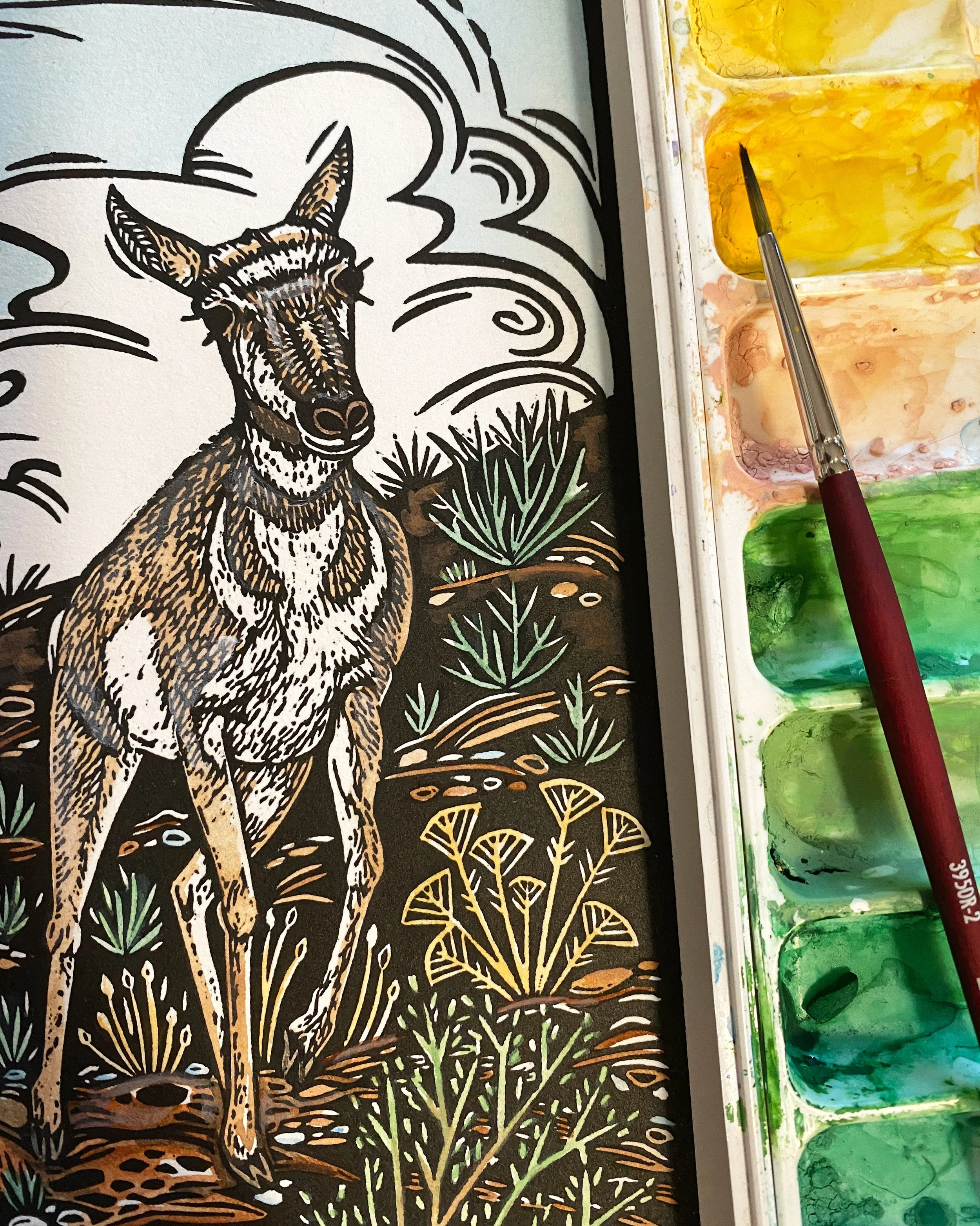 Painting pronghorn Migration.JPG