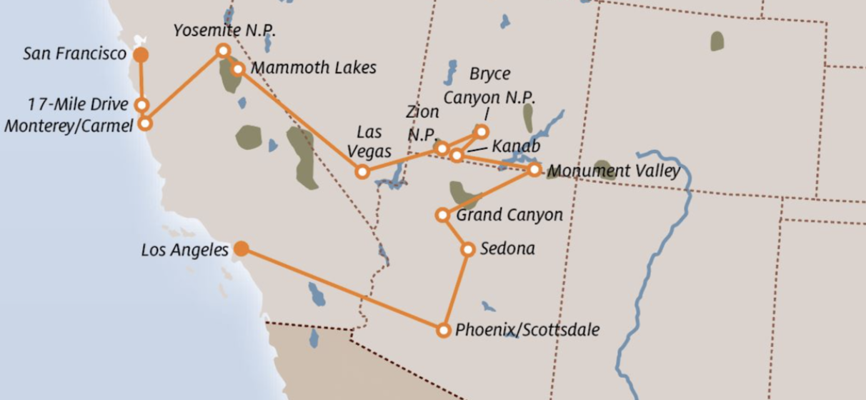 THE COMPLETE WEST COAST EXPERIENCE – NATIONAL PARKS AND SPECTACULAR CITIES!