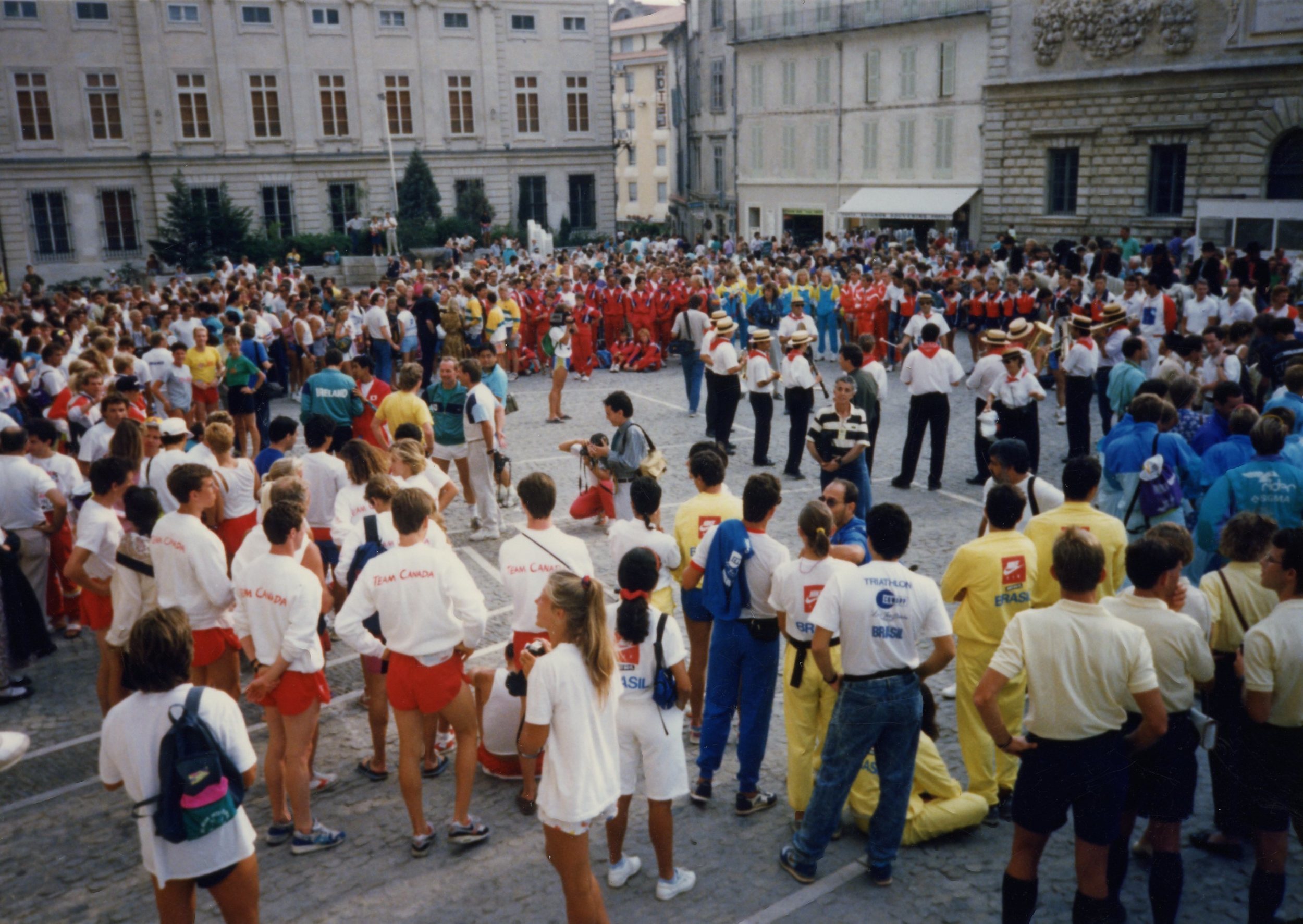  Triathletes outside the Palace. 