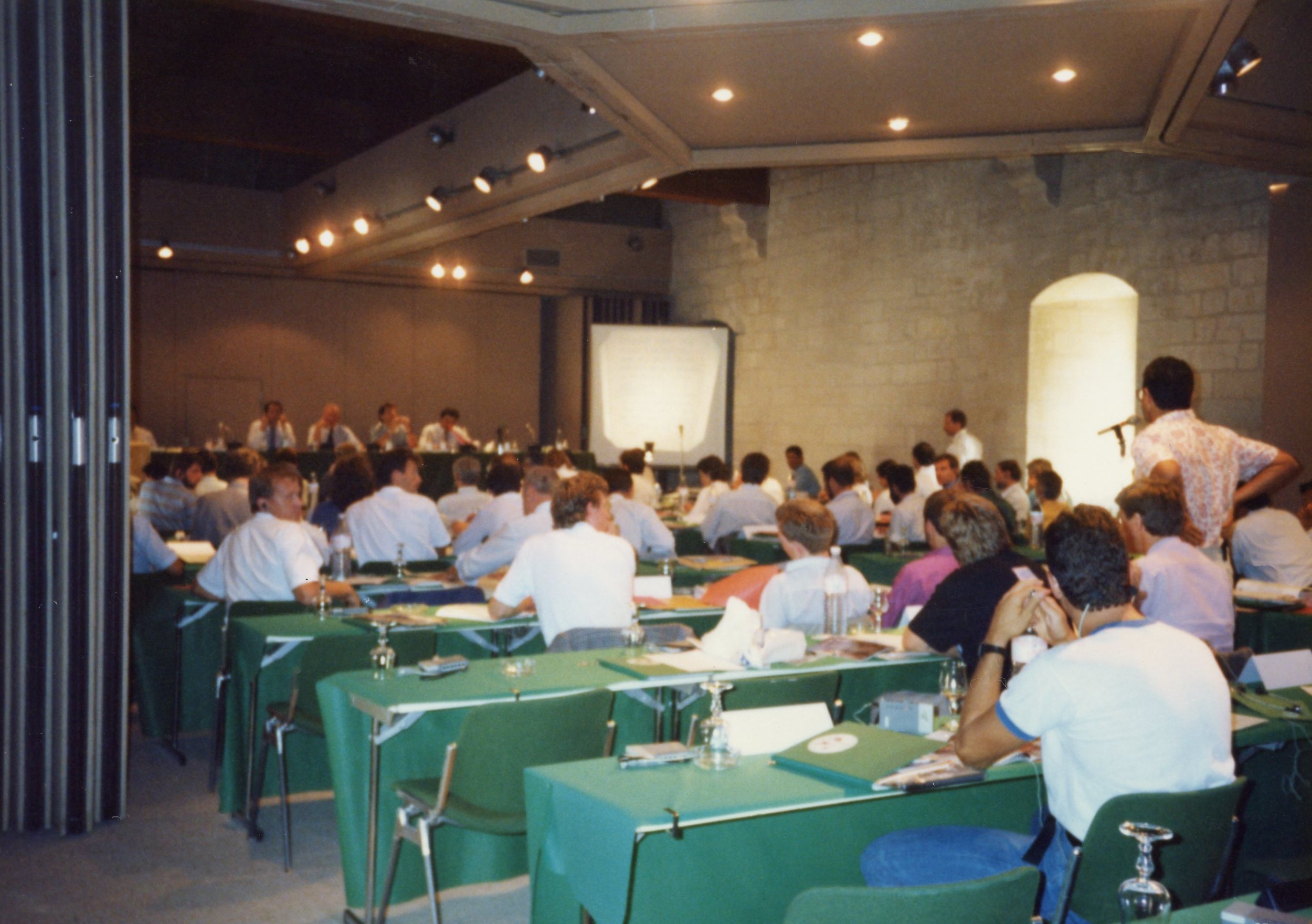 Delegates meet inside the Palace.