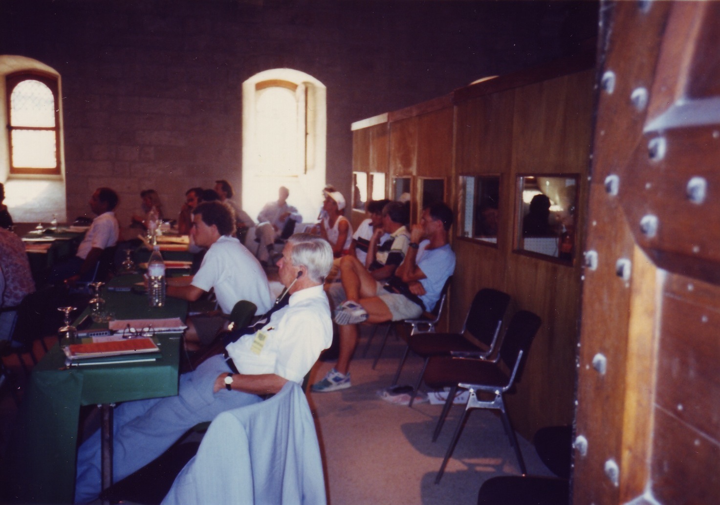  Delegates meet inside the Palace. 