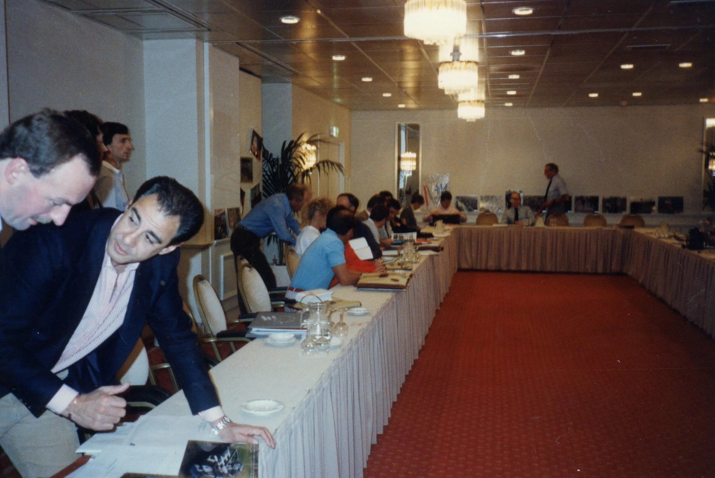 Delegates at the conference. Shown second from left is the Chilean delegate.