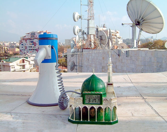   Minarets are the towers of mosques from which the adhan, the call to prayer, is sung by the muezzin five times of the day. The earliest minarets were appropriated Greek watchtowers or any tall architectural structure with an open balcony. Eventuall