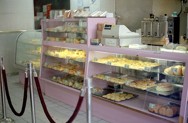 Fei Dar Bakery is located on the ground floor of an adjacent two-story building at 191 Centre Street. The bakery is one of the most popular Chinese pastry shops and also functions as a meeting place for many young Chinese neighborhood residents.