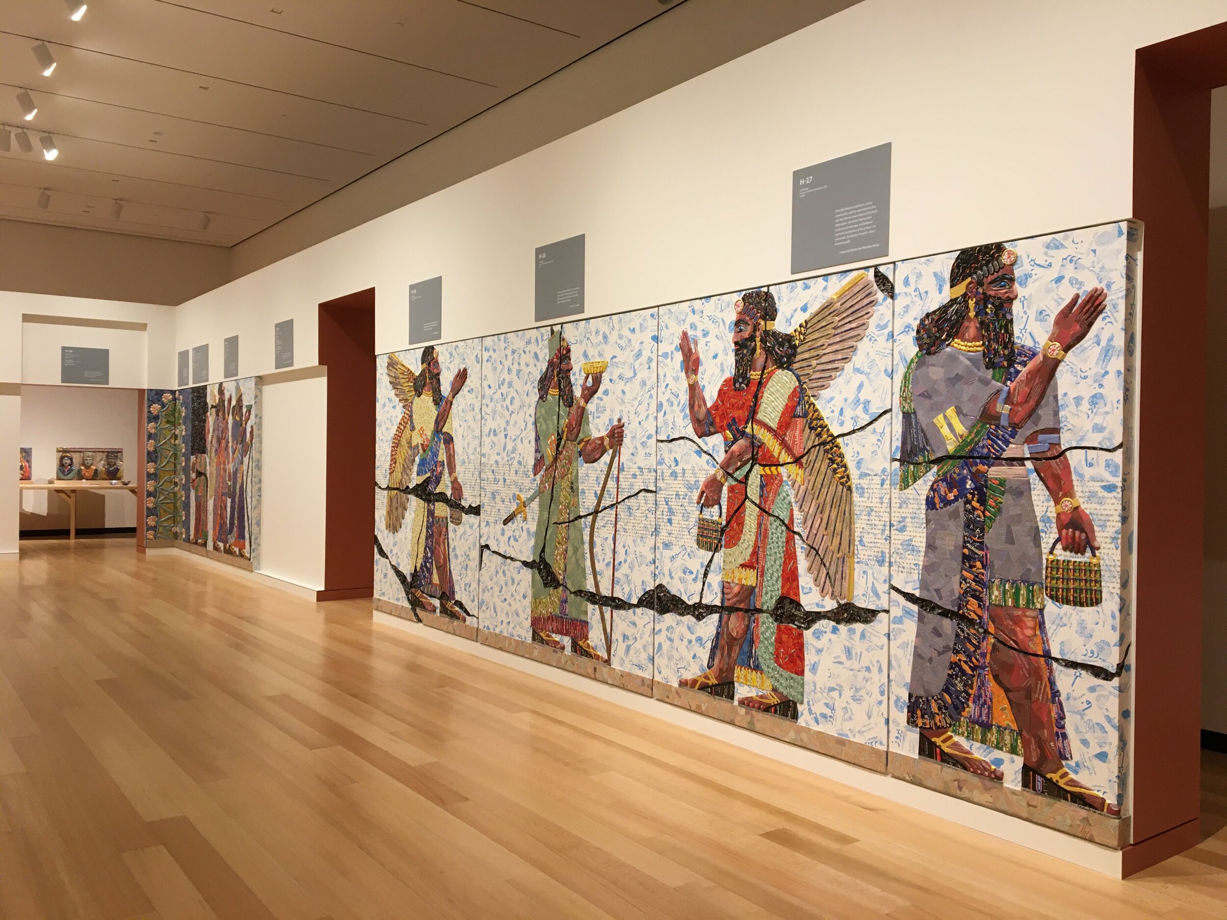  Michael Rakowitz (Installation view of new work, on view for the first time, commissioned by the Ruth and Elmer Wellin Museum of Art at Hamilton College.)  Room H , from the series  The invisible enemy should not exist (Northwest Palace of Nimrud) ,