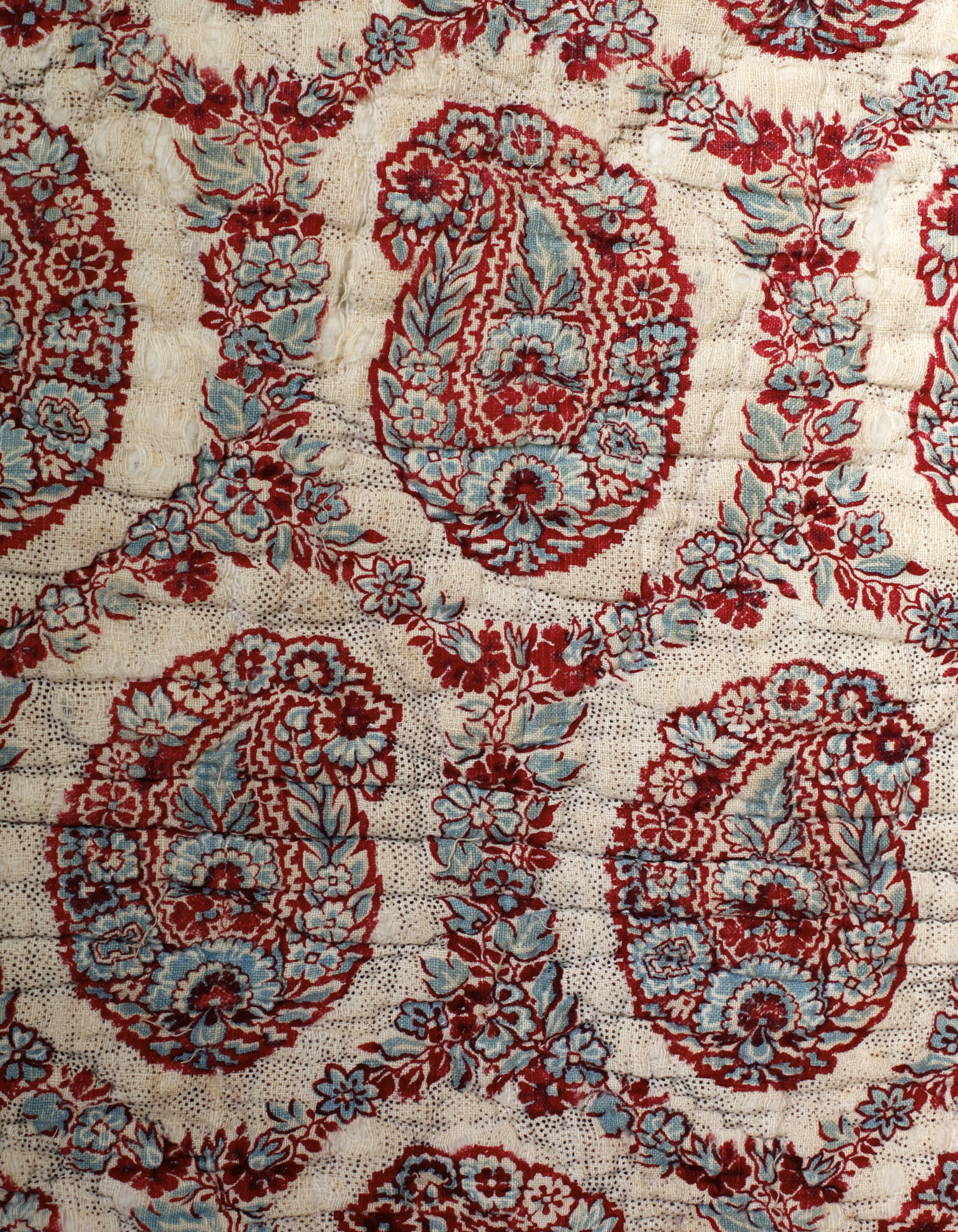  C18th French block print quilt 