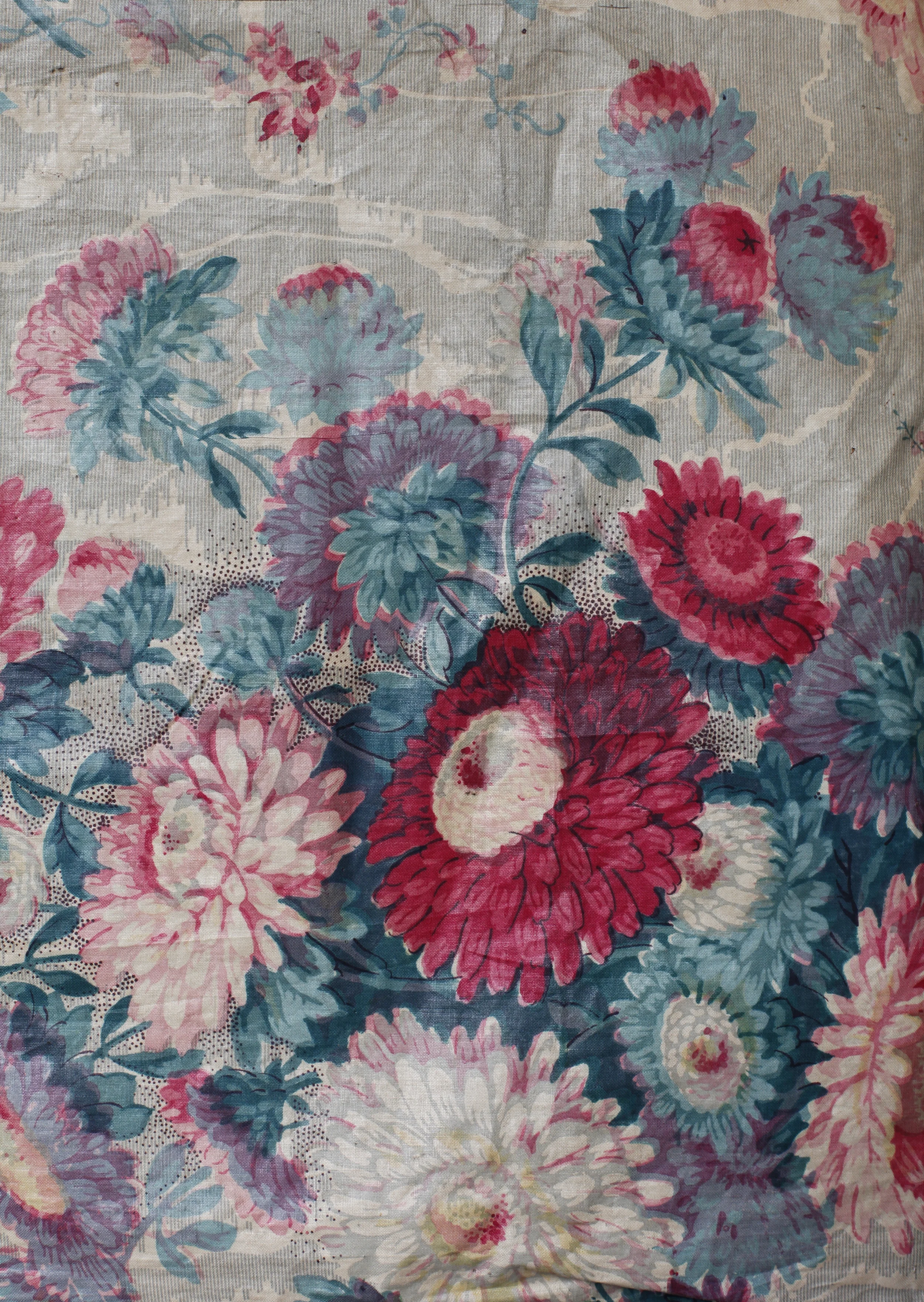  C19th French chintz linen 