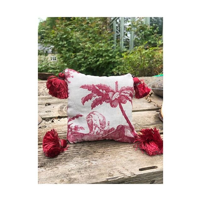 Toile du joey early 19C lavender pillow .. dm for price 💕