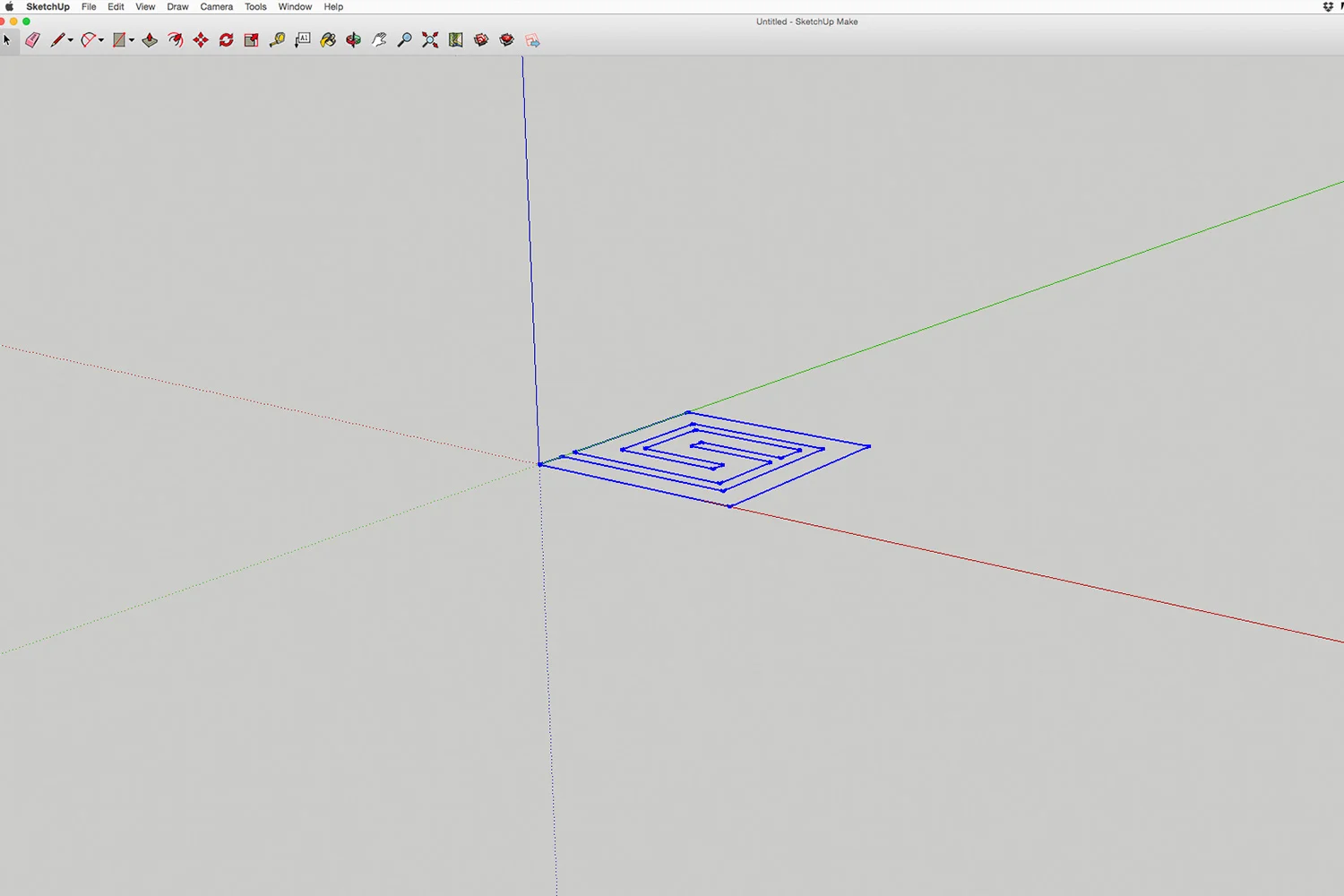 Step 2 The .DWG file is opened in Google SketchUp and extruded to taste
