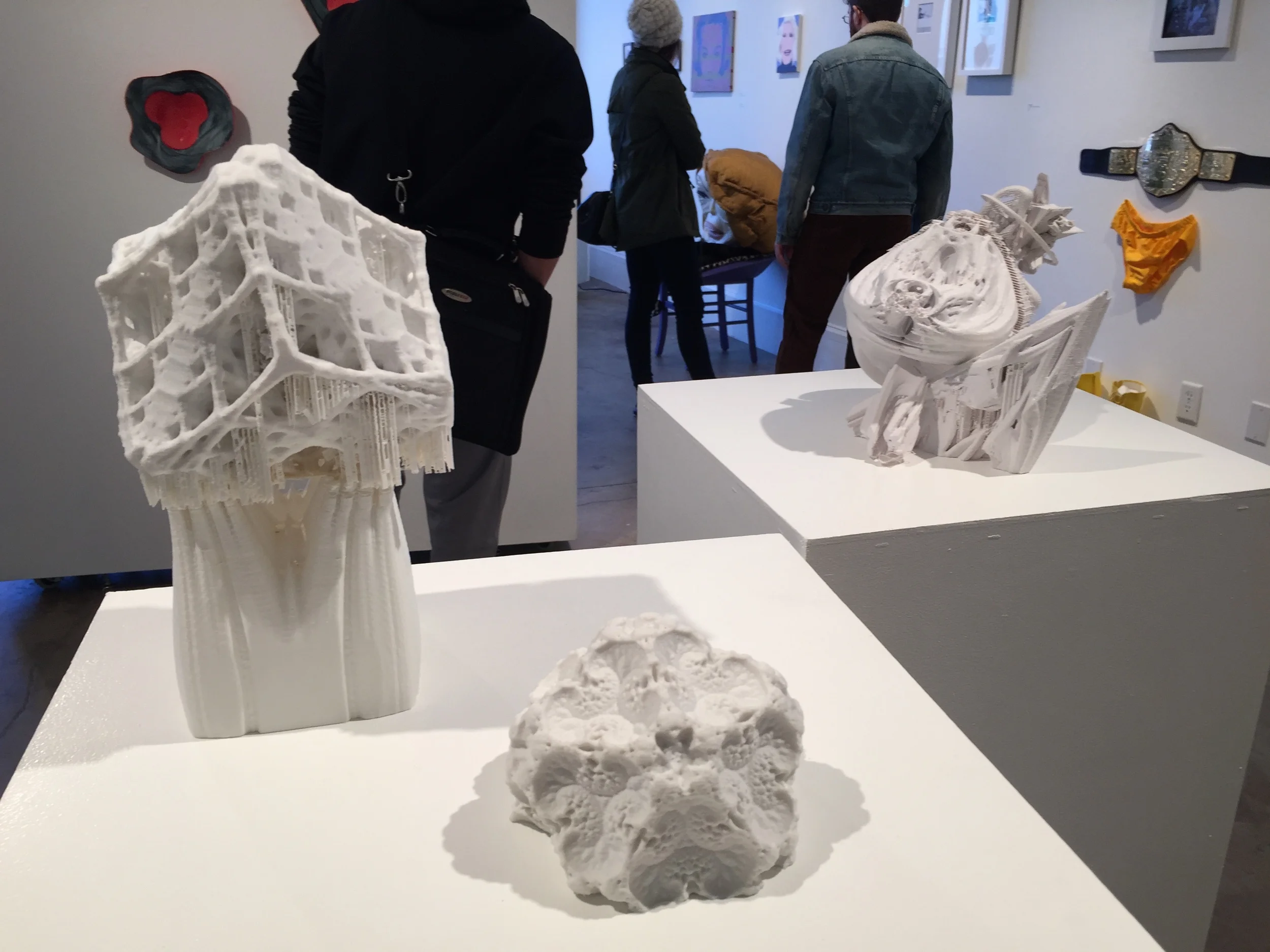 Fractal Series 2 ABS plastic 3D printed assemblages at the Non-Fiction Gallery for PULSE Tech+Art Festival 2015 . View 3 