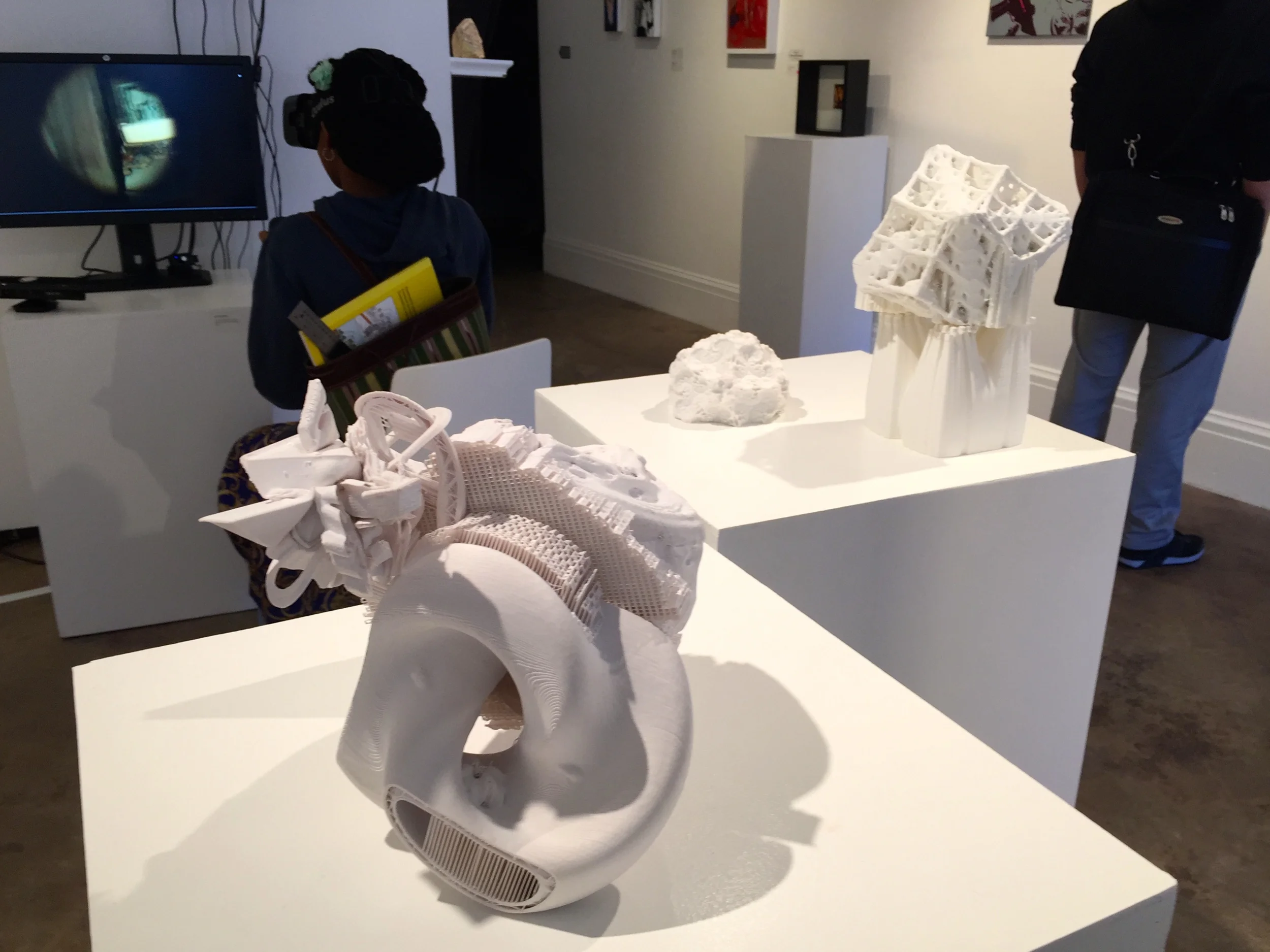 Fractal Series 2 ABS plastic 3D printed assemblages at the Non-Fiction Gallery for PULSE Tech+Art Festival 2015 . View 2.