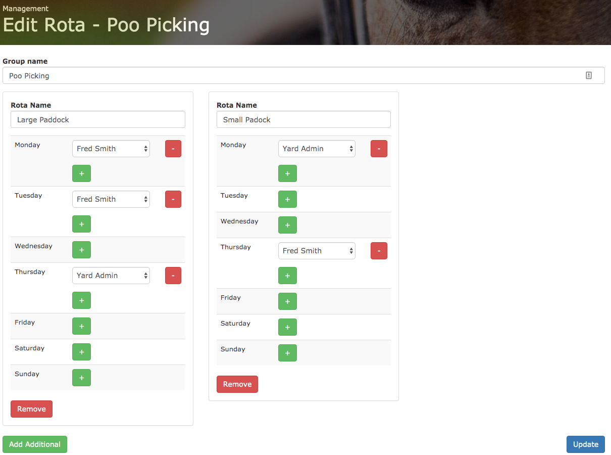 The Rota Editing Screen