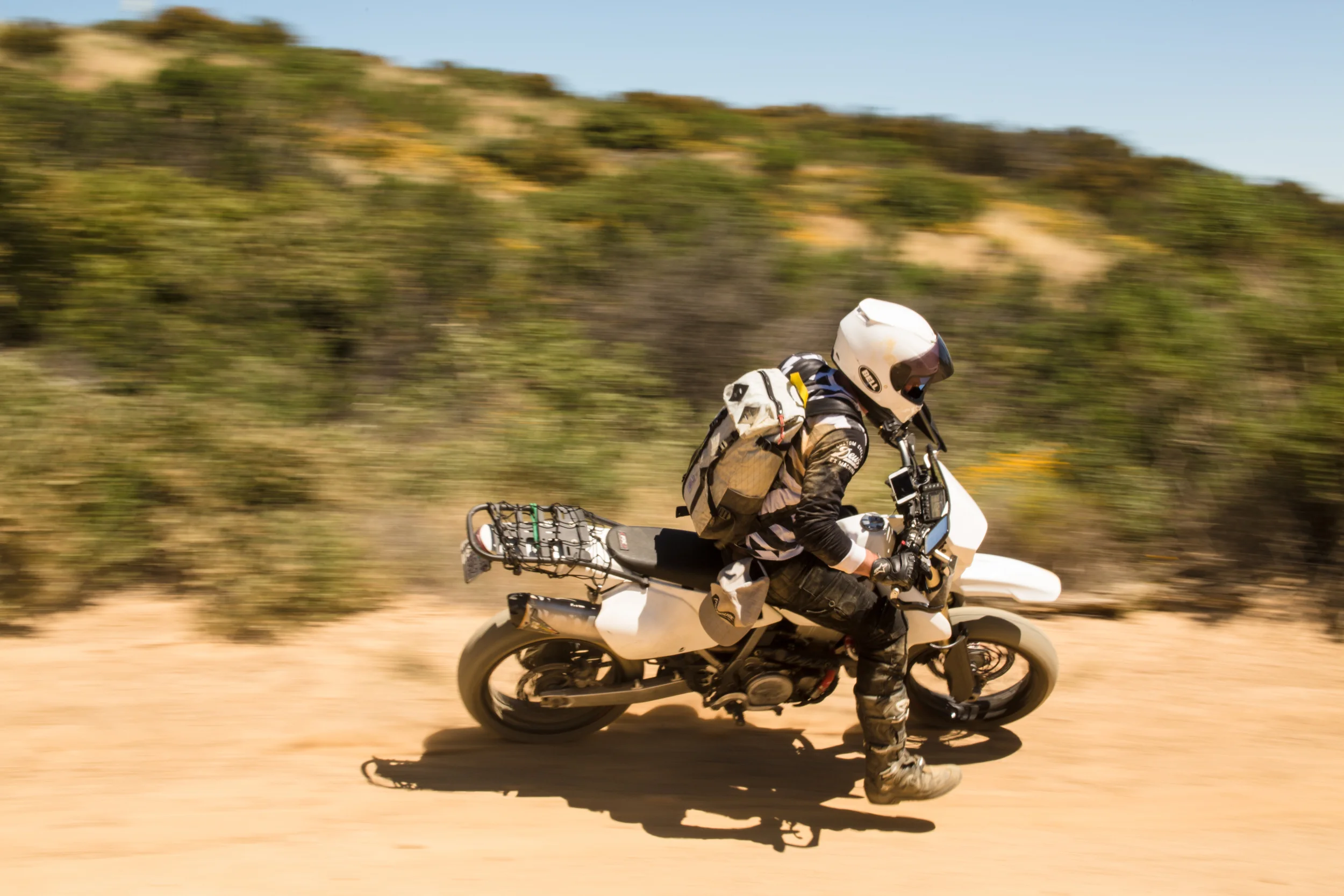 While Philip was busy having a great time, I was busy tending to my busted top box setup on the KLR. &nbsp;More on that later, for now lets focus on the dude having a blast.