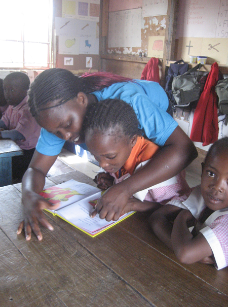  Sanaipei working with her second grade students during her internship in Lobarishereki Primary School in Sabuk, northern Kenya. 2009. 