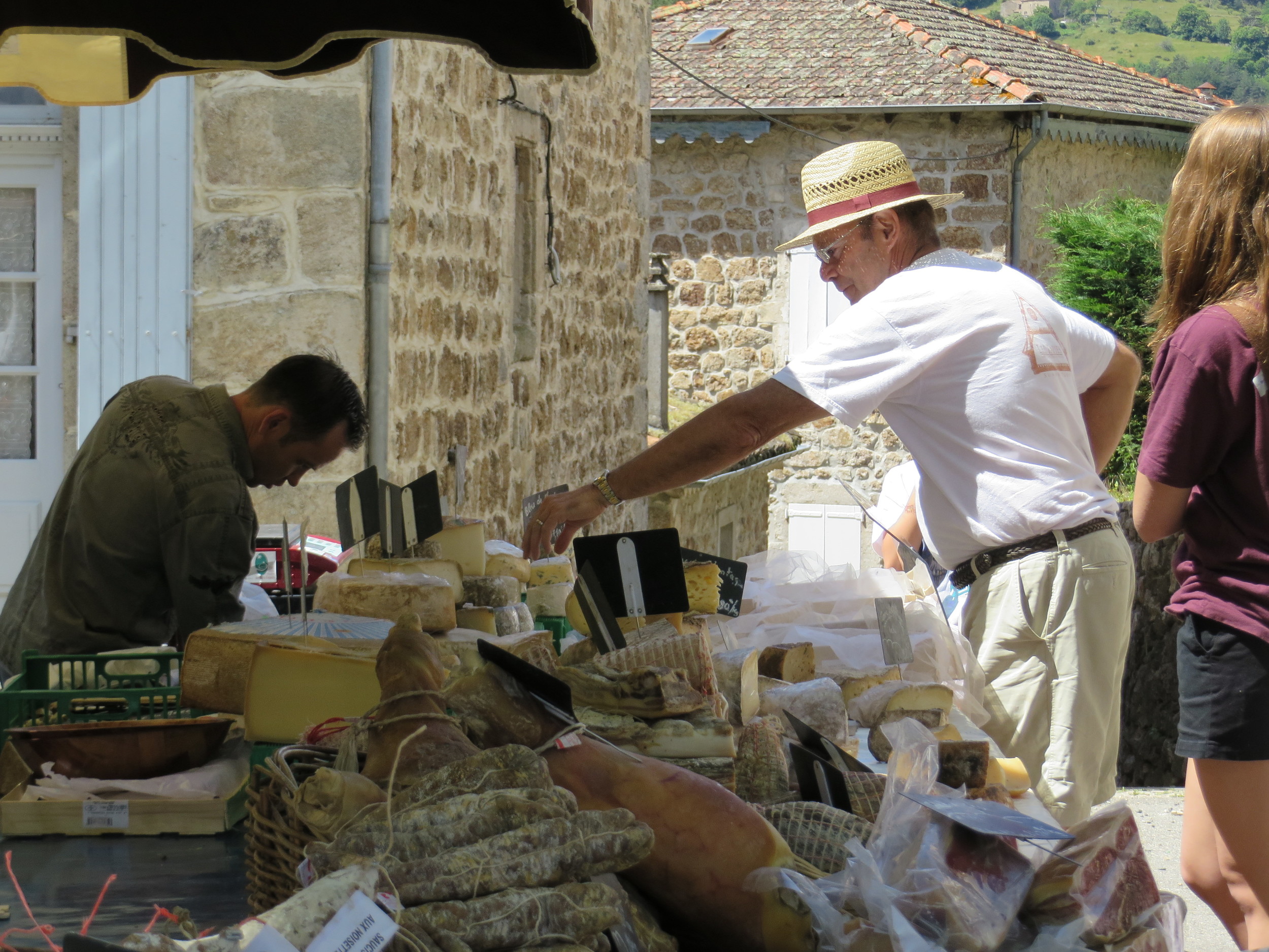 Browsing the local markets at St. Pierreville