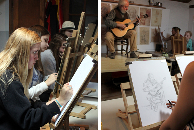 figure drawing session at les tapies