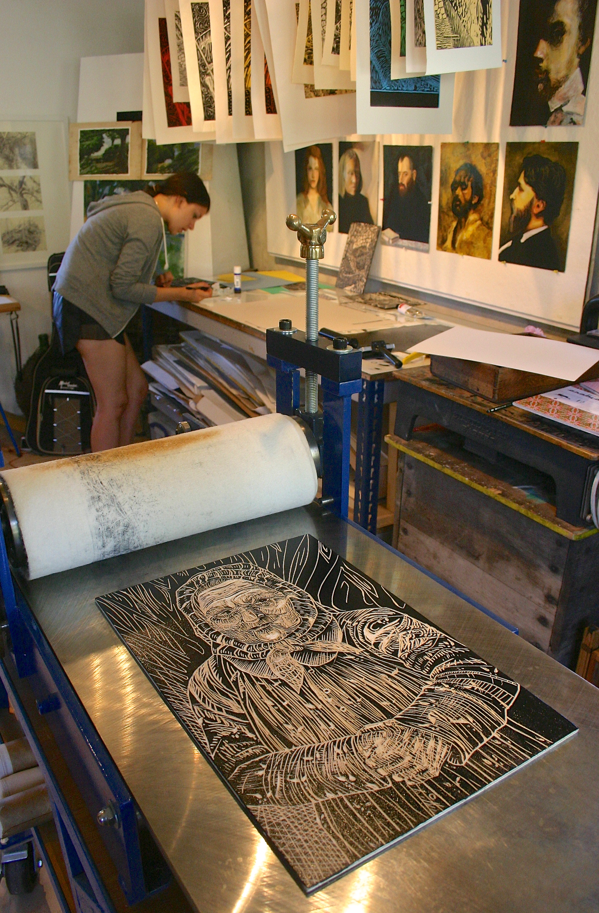 printing studio, student work 