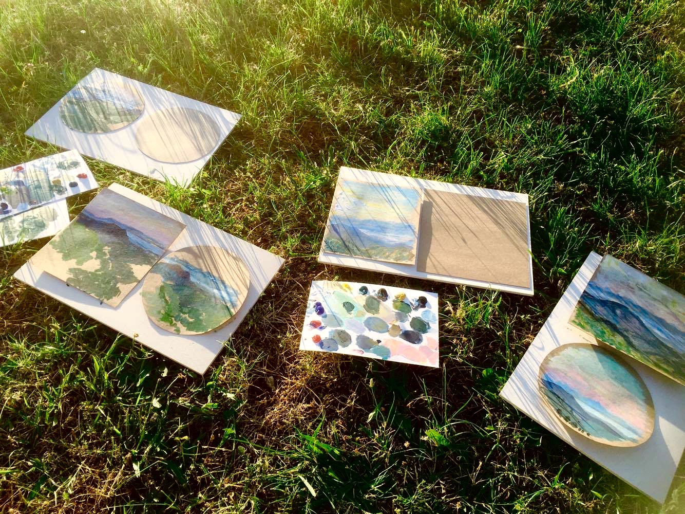 Early morning plein-air painting session to test out the materials and supplies.