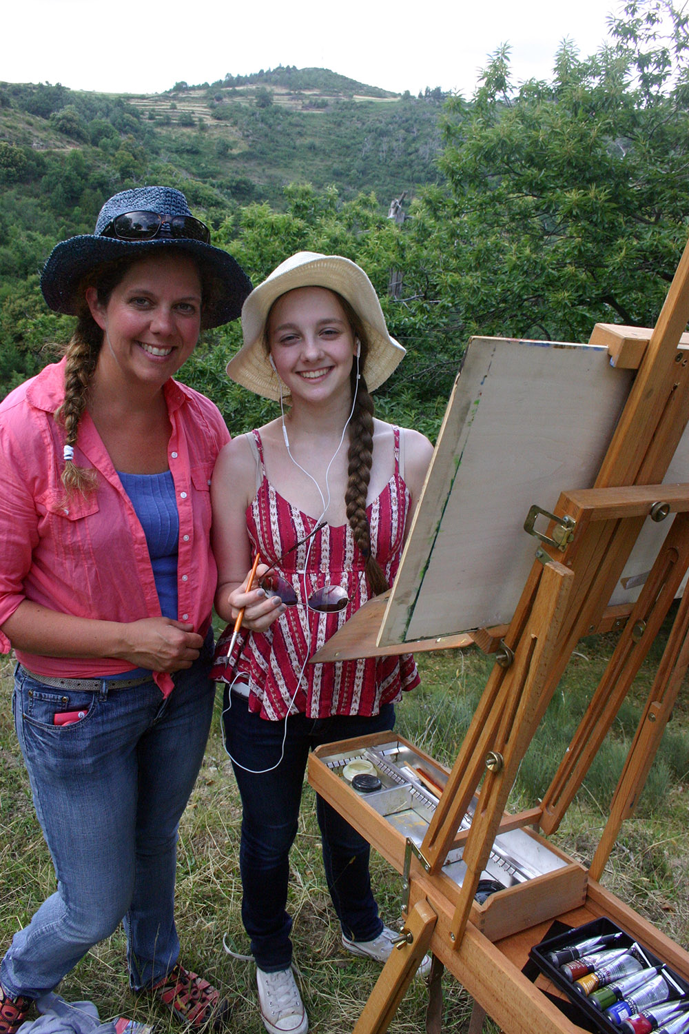  painting student and teacher les tapies summer art programs&nbsp; 