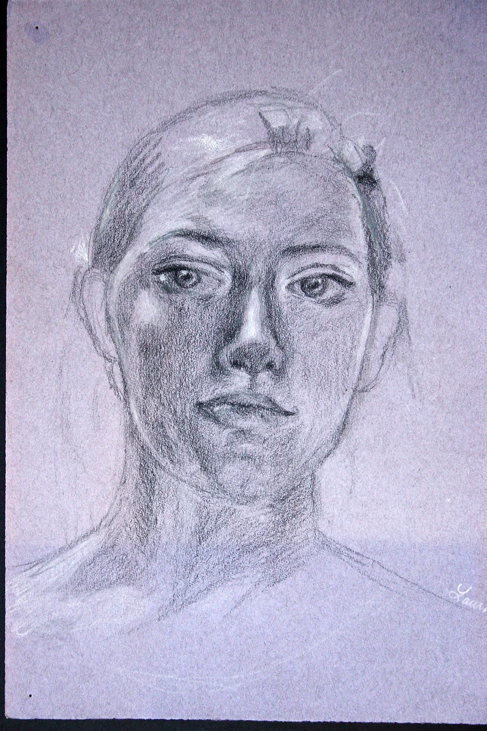 self portrait drawing from les tapies summer art programs.JPG