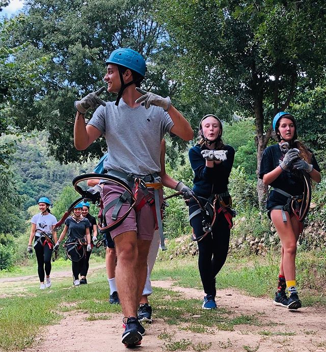 Adventure day! People were going all different directions today. Some took a break to go zip lining, hiking or exploring a river, and others traveled to a gorgeous viewpoint on the Massif Central to capture the landscape in watercolor and conte chalk. #lestapies #adventure #sundayfunday #excursion #zipline #summerartprogram