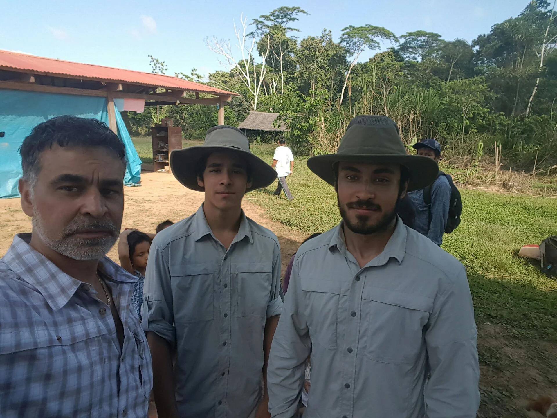 Mas with his two sons in Peru supporting Rainforest Flow Non Profit, July 2016